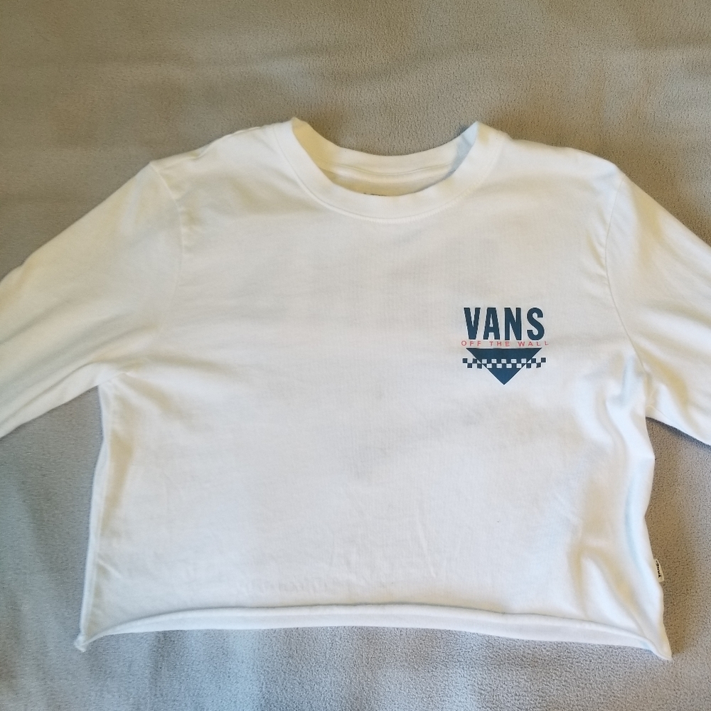 Small Van's cropped long sleeved shirt